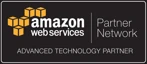 Amazon webservices logo. CyberStockroom is an amazon partner